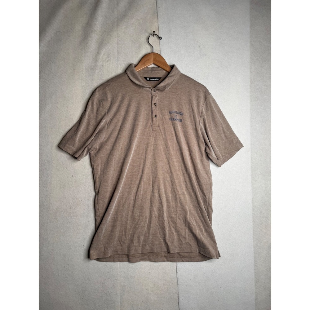 TravisMathew Mens XL Polo Shirt Tan Pima Cotton 1MT058‎